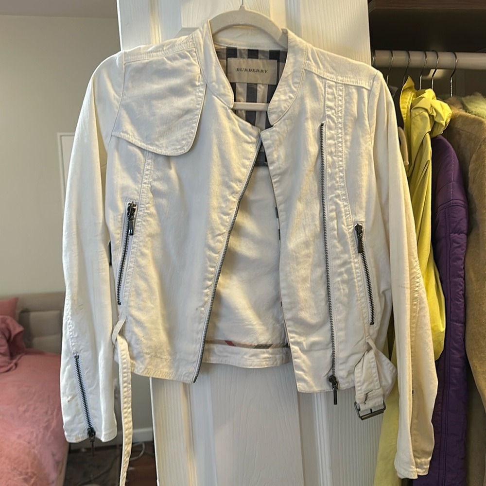 Burberry white Jean jacket size xs